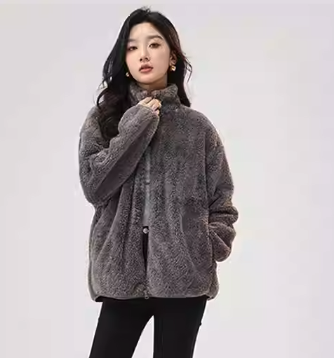 Veste moumoute grise