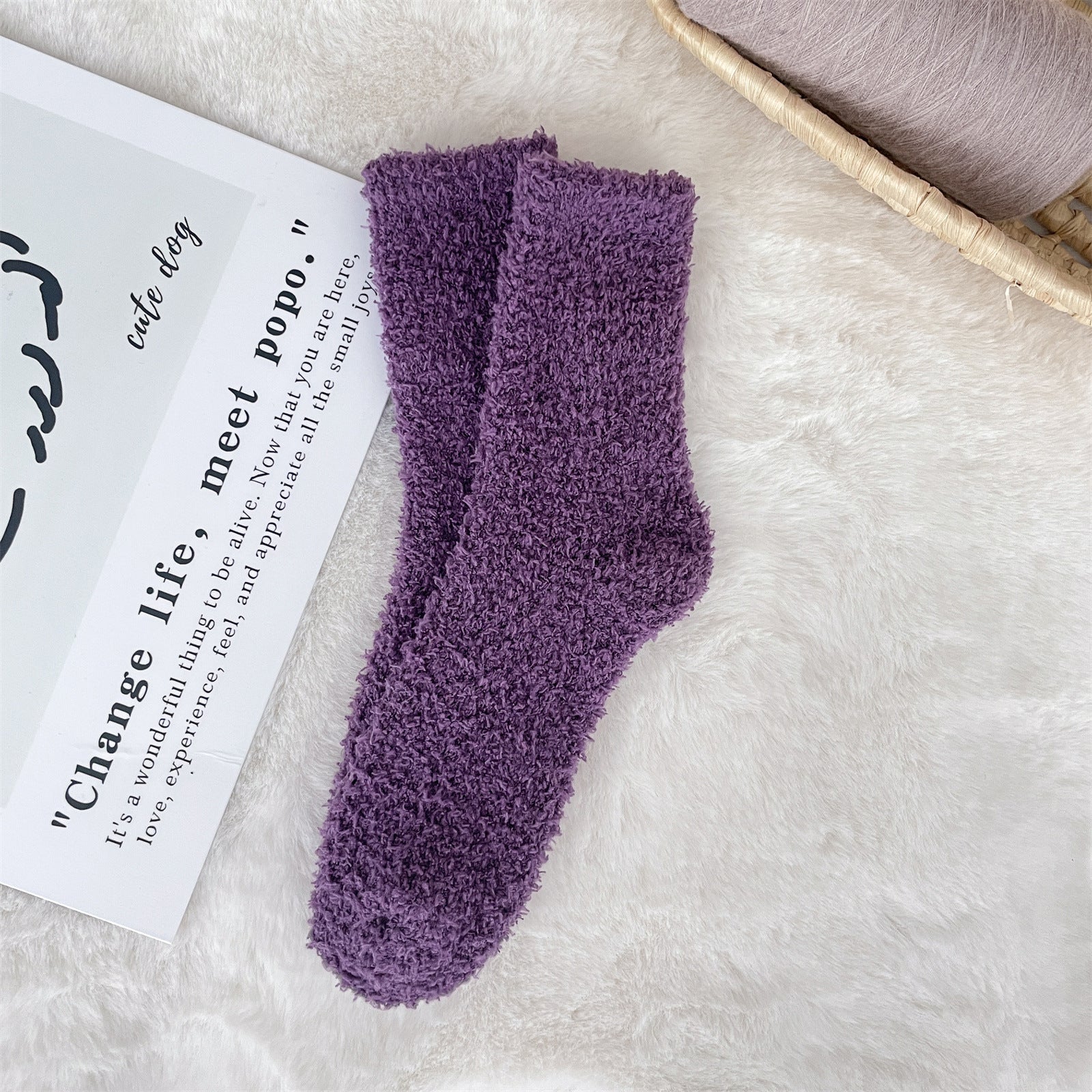 Chaussette en pilou violet