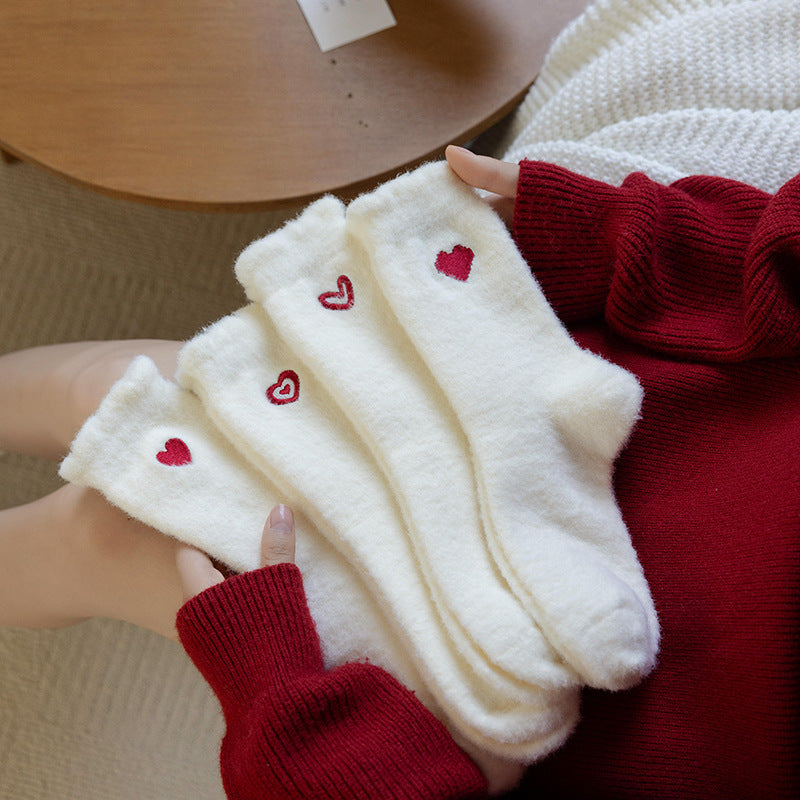 Chaussette pilou pilou coeur