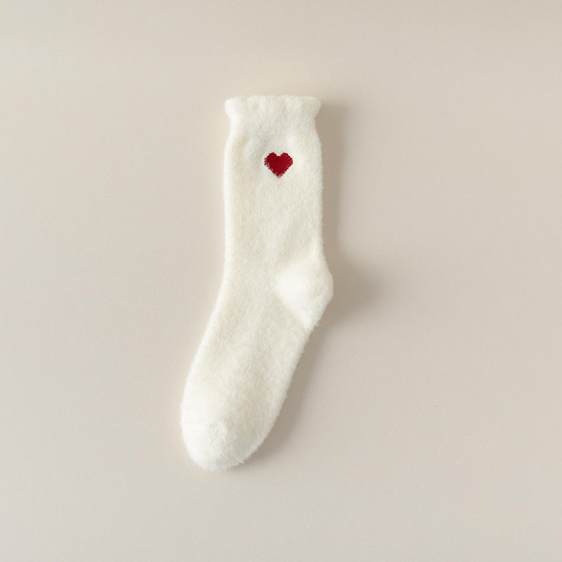 Chaussette pilou pilou coeur