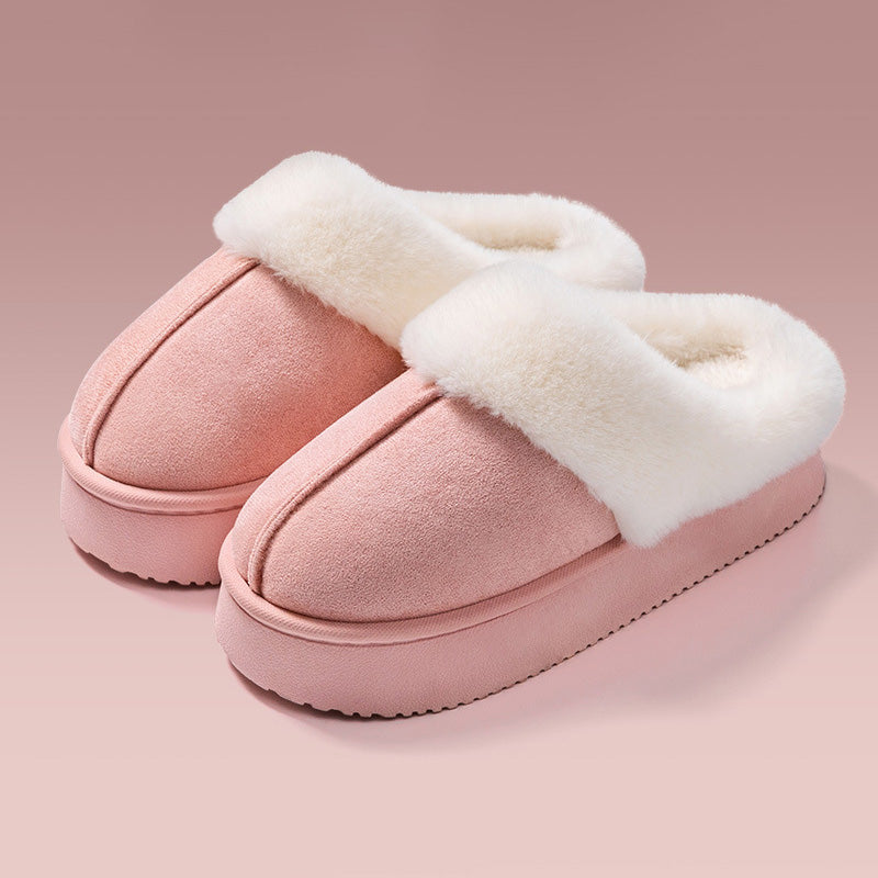 Chausson fourrure rose