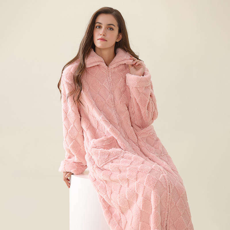 Peignoir pilou pilou zippé